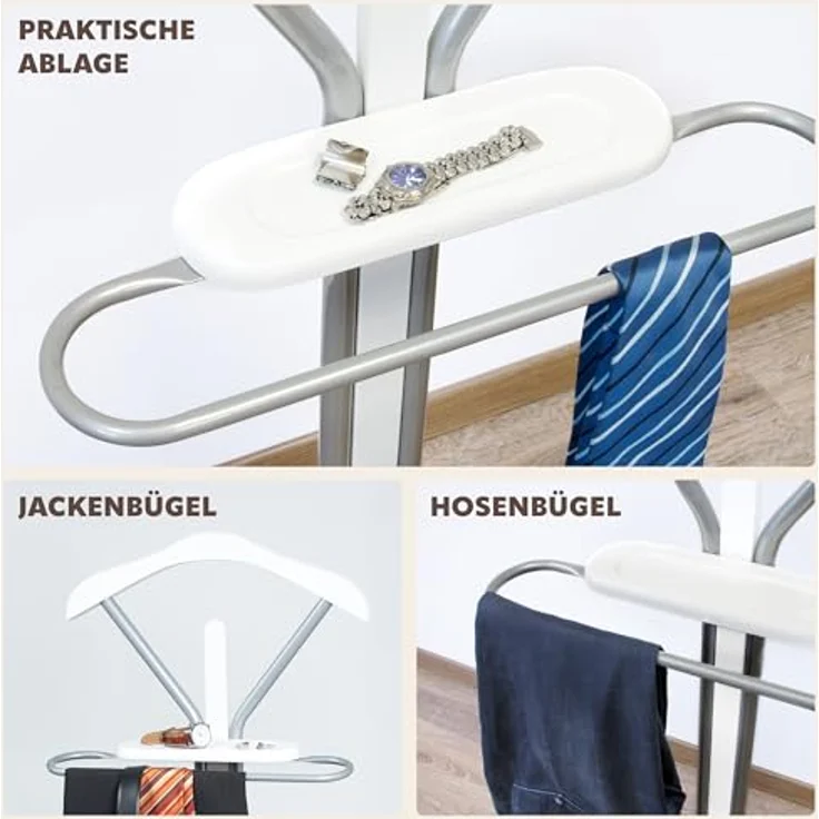 bremermann Herrendiener Kleiderbutler, Herrendiener, stummer Diener, Garderobe, silbergrau – Bild 6