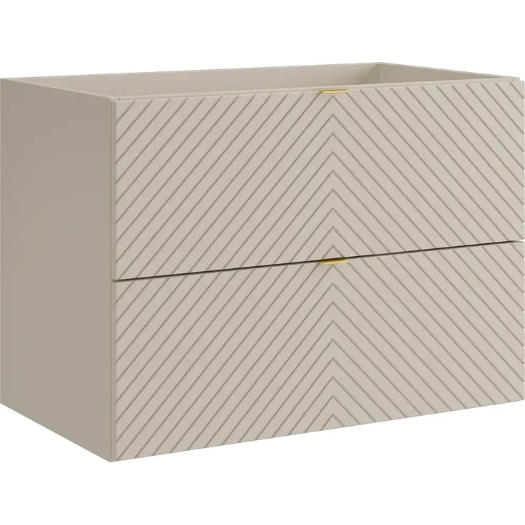 Vente-unique - DORIONI Waschbeckenmöbel Holz, Platte Beige - B 46,5 cm x H 61,6 cm x L 80 cm – Bild 3