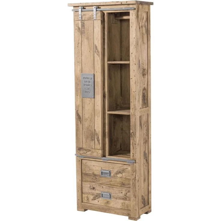 Schrank Mango 70x35x195 whitewash lackiert RAILWAY #384