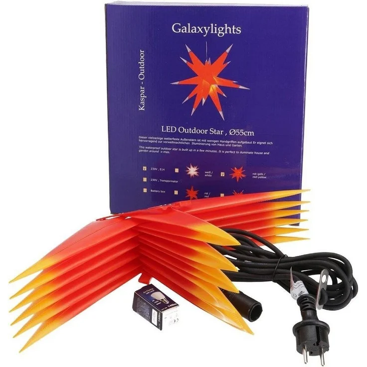 Guru-Shop LED-Stern für außen 3D Außenstern Kaspar, Weihnachtsstern,., Leuchtmittel inklusive – Bild 1