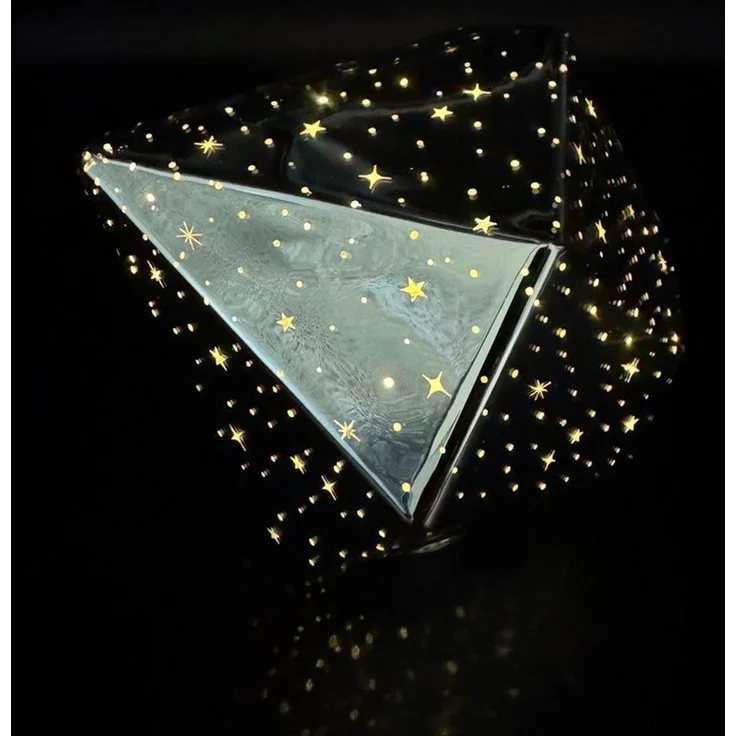Online-Fuchs LED Dekoobjekt Stimmungslicht - 3 Diamanten aus Glas mit LED-Lichterkette & Timer, Dauerleuchten oder sichter Funkeleffekt, warmweiße LED-Beleuchtung, inklusive praktischer 6-Stunden Timerfunktion – Bild 2