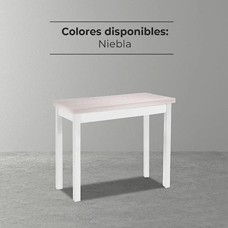 ASTIMESA Küchentisch im Buchstil ohne Schublade und Platte aus laminiertem Holz, Grau, 80 x 40 cm a 80 x 80 cm – Bild 7