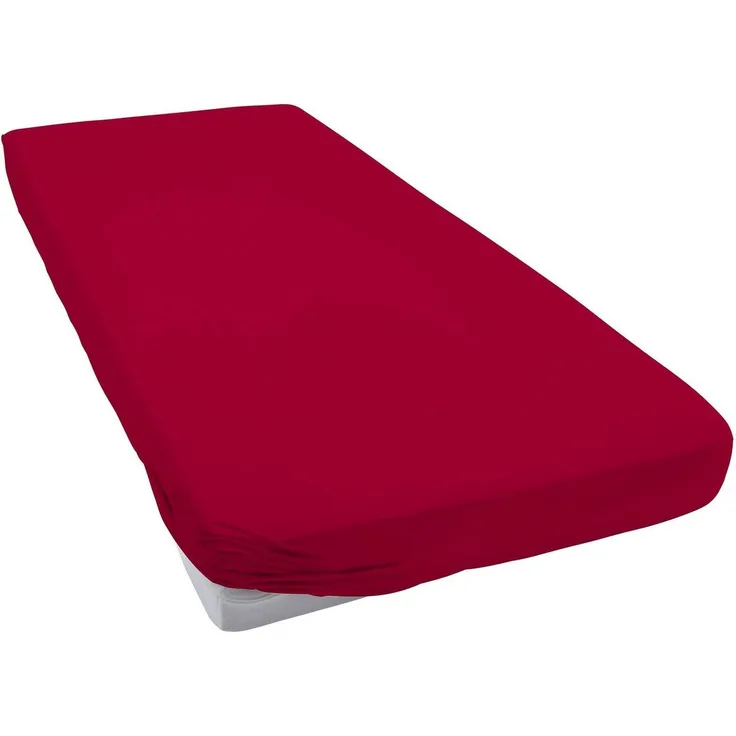 Janine Mako Jersey Spannbetttuch Bettlaken 140-160x200 cm OVP 5007 71 granat