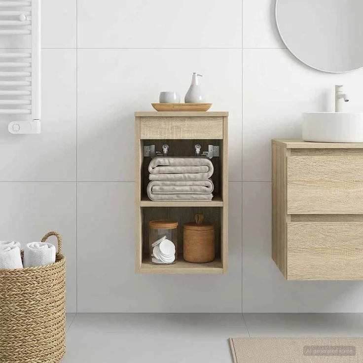 vidaXL Badezimmerschrank Sonoma-Eiche 30 x 35 x 50 cm Holzwerkstoff 890336 – Bild 1
