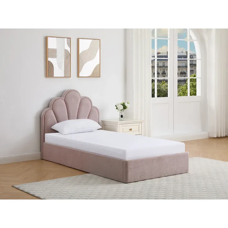 Vente-unique - CORALUNO Bett Stoff Puderrosa - B 205,5 cm x H 100 cm x L 97,5 cm