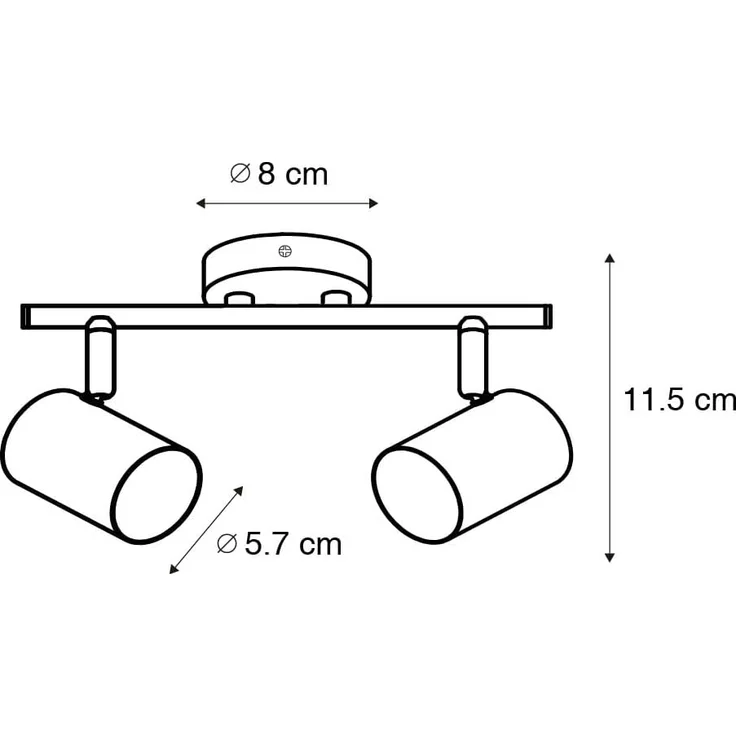 Qazqa LED Aufbaustrahler Jeana, ohne Leuchtmittel, GU10, Bronze, Modern, Stahl, 2-flammig – Bild 4