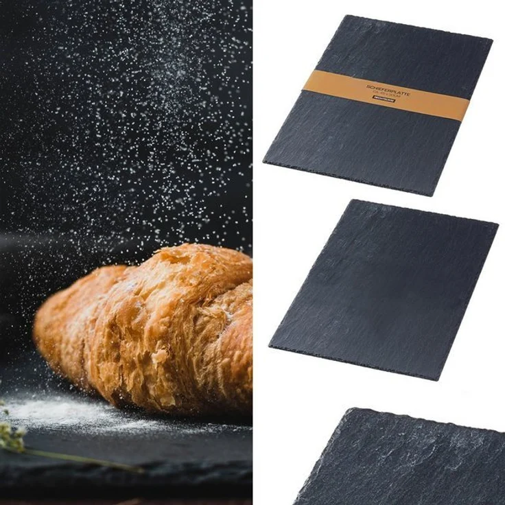 CEPEWA Servierplatte Schieferplatte 45x30cm 2er Set Tischuntersetzer – Bild 4