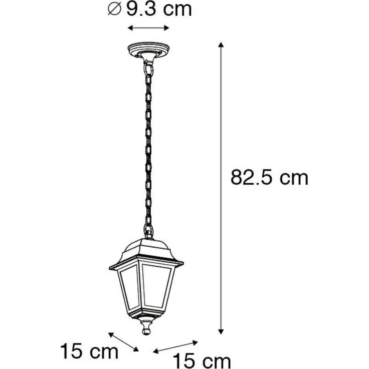 Qazqa Außen-Deckenleuchte Capital, ohne Leuchtmittel, E27, Schwarz, Klassisch / Antik, Kunststoff, 1-flammig – Bild 3