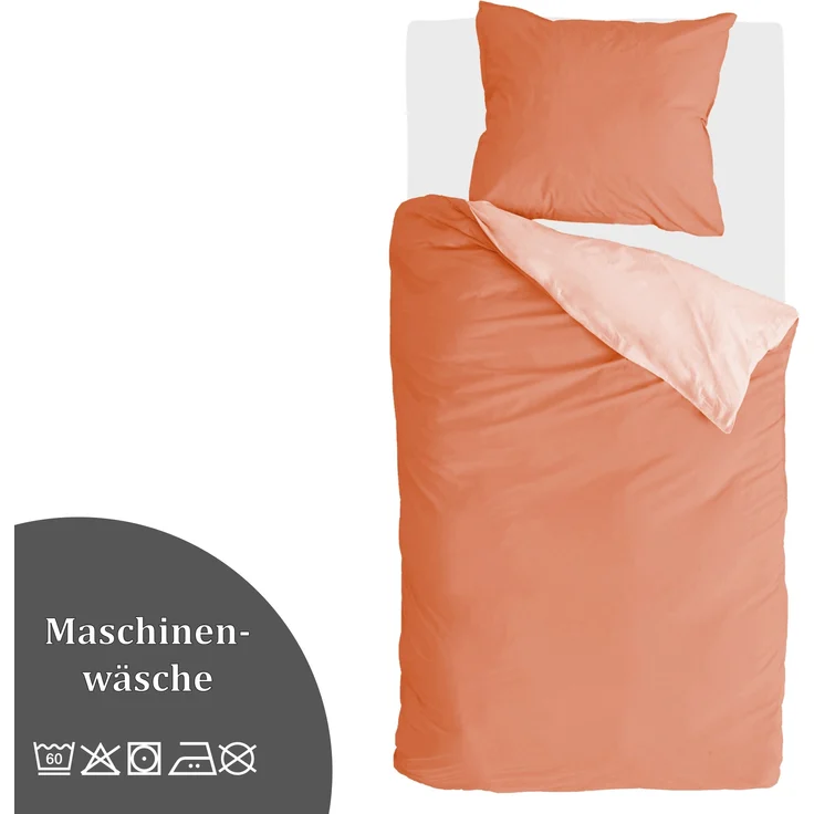Bettwäsche-Set (135x200cm) - Byrklund Side Way Terracotta/White – Bild 4