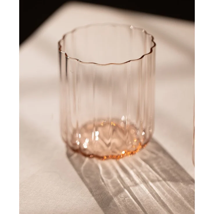 Hermia Concept 'Flower 450 - Salmon' Gläser-Set (2-teilig), Lachs, 8,5 x 8,5 x 10 cm, 450 ml – Bild 2