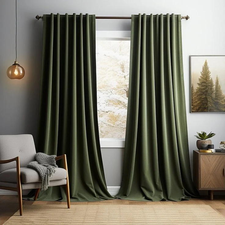 Sunicol Vorhang 2er Set Samtvorhänge Kräuselband Verdunkelungsvorhang, Blickdicht Velvet Gardinen für Schlafzimmer Wohnzimmer – Bild 1