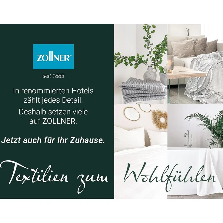 ZOLLNER Bettlaken, 180x200 cm, Baumwolle, weiß – Bild 7