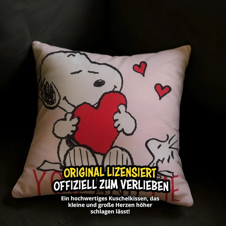 United Labels® Dekokissen Peanuts Snoopy Kissen You and Me Plüsch Zierkissen 40 x 40 cm – Bild 6