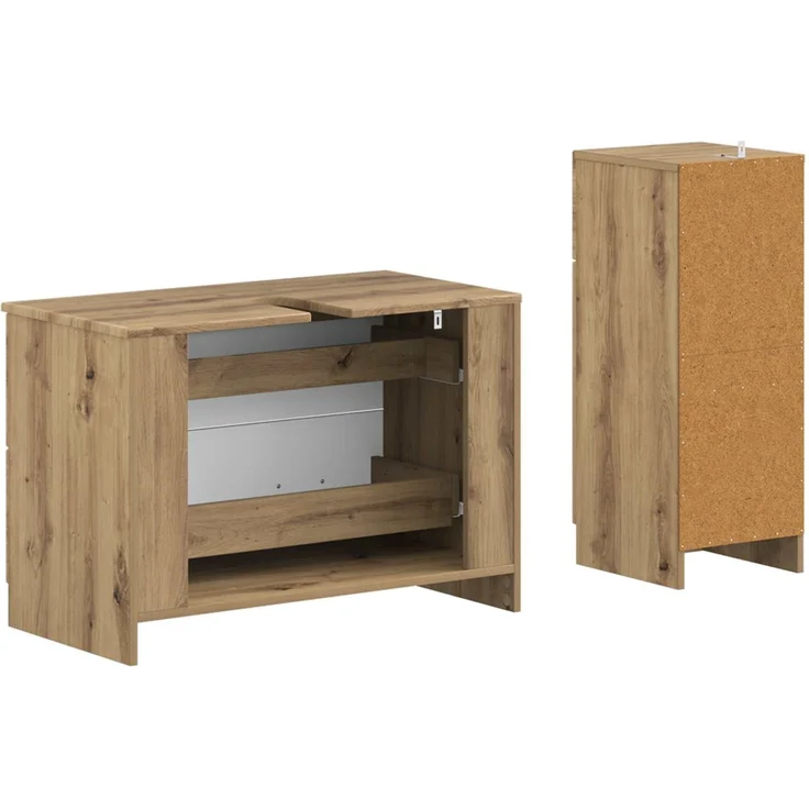 vidaXL 2-teiliges Badezimmer Schrank Set UTRECHT Artisan-Eiche 3417737 – Bild 5