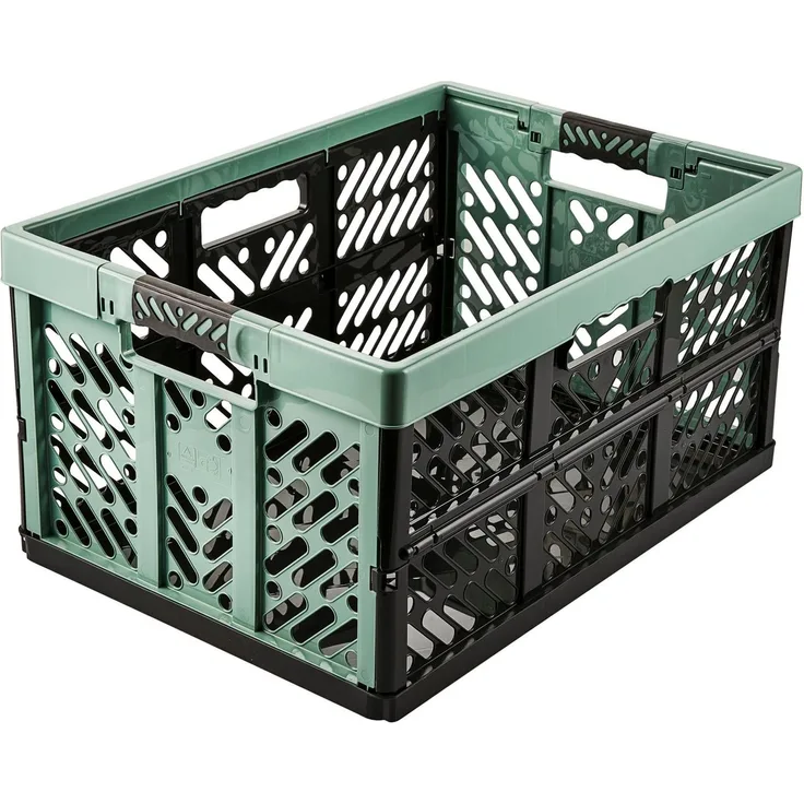 keeeper Stabile Profi-Klappbox mit Soft-Touch Griffen, 54 x 37 x 28 cm, 45 l, Ben, Nordic Green
