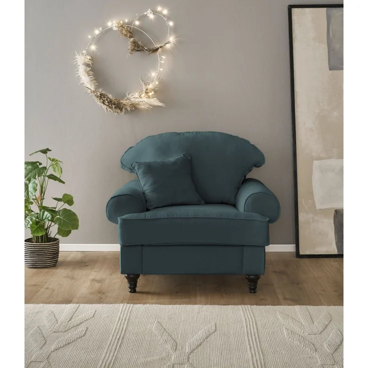 Sessel Adelina in blaugrün 110 cm – Bild 6