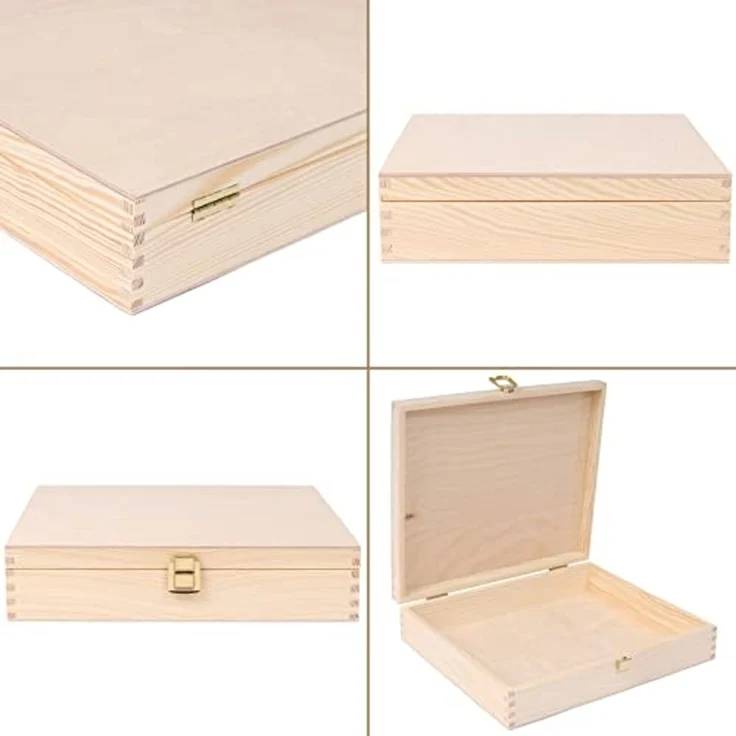 Creative Deco Holzkiste Holzkiste mit Deckel und Schloss, Erinnerungsbox – Bild 7