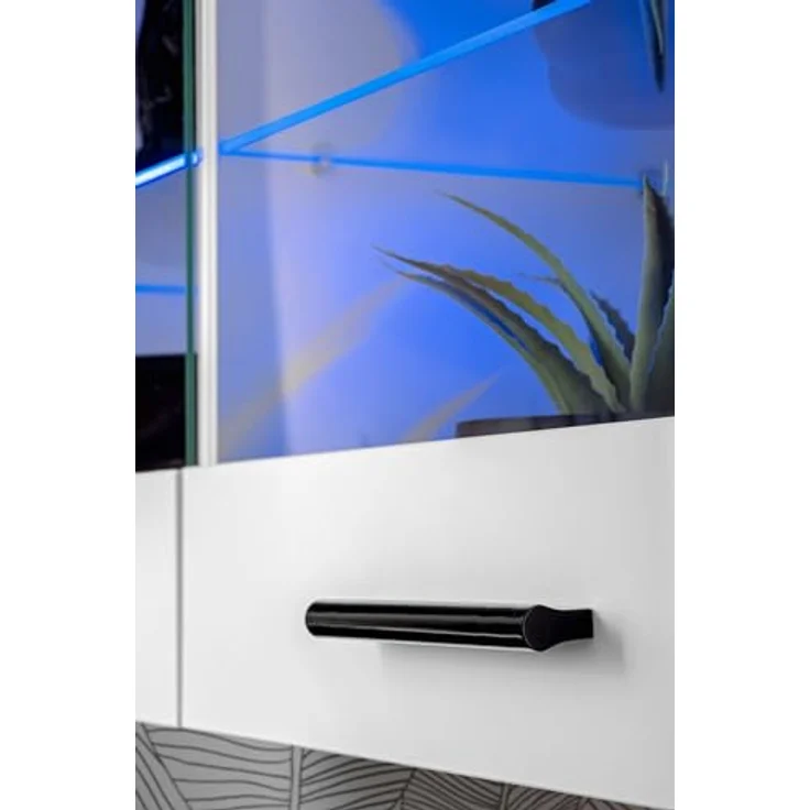 Komodee Hängevitrine Savona, Weiß, Glas, 2 Fächer, rechteckig, 100x50x27.2 cm, modern für Wohnzimmer und Wohnwände – Bild 5