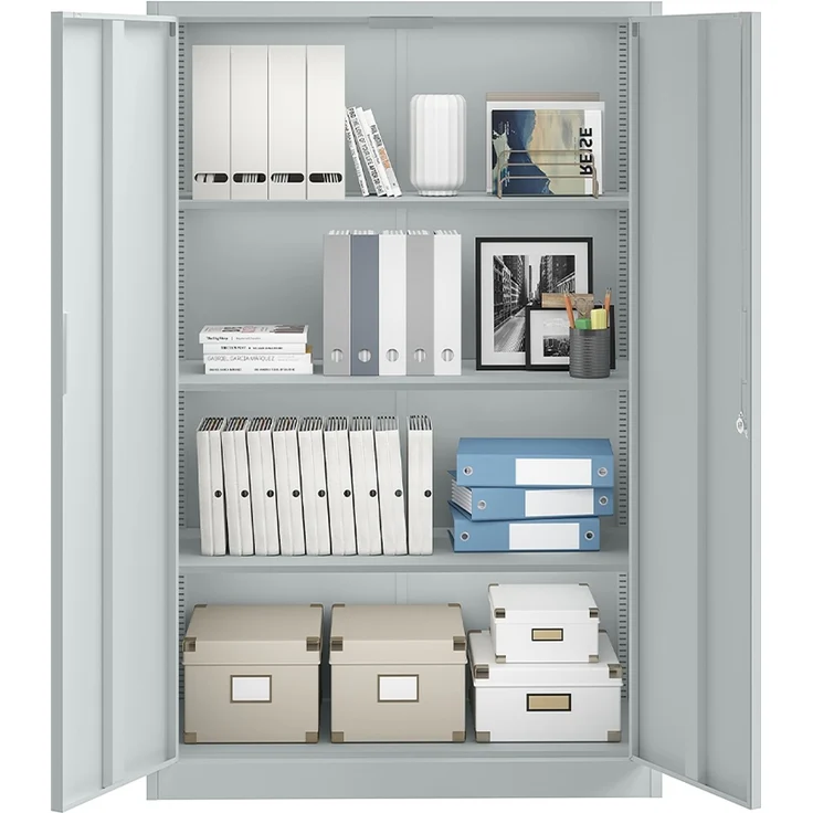 STEELSØN 'Regulus' Aktenschrank, Metall, hellgrau, 140x90x40cm, abschließbar, Metallschrank mit 4 Fächern, geeignet als Werkzeugschrank – Bild 11