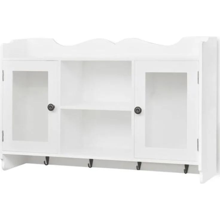 MDF Wandschrank Bücher/DVD/Gläser Aufbewahrung weiß