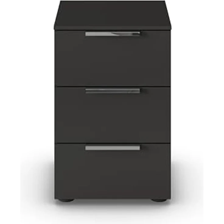 Rauch Möbel Flipp, Nachttisch für Schlafzimmer, Kinderzimmer, Wohnzimmer, Jugendzimmer, Flur, Garderobe, 3 Schubladen, mit Softclose-Funktion, Farbe Schwarz, Breite 40 cm – Bild 5