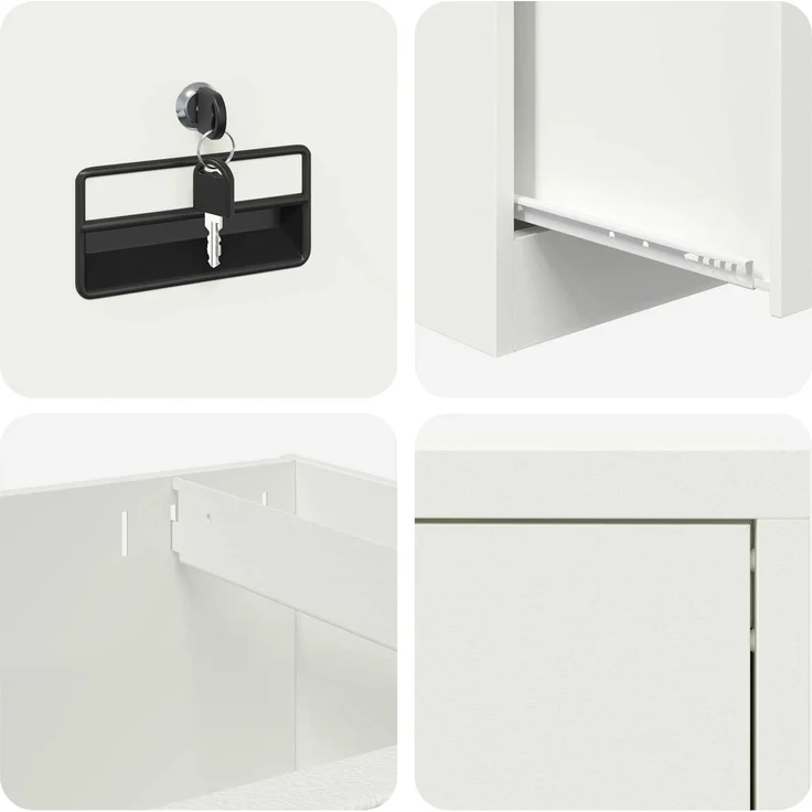 vidaXL Aktenschrank Senfgelb 45,5 x 42 x 139 cm Kaltgewalzter Stahl 891625 – Bild 10