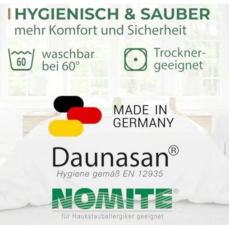KNERST Federkopfkissen allergikerfreundliches Federkopfkissen, Füllung: Federn, Bauchschläfer, Rückenschläfer, Seitenschläfer, Hergestellt in Deutschland, für Allergiker geeignet – Bild 8