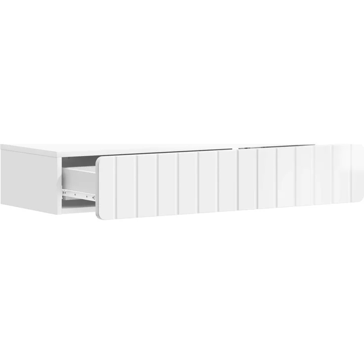 vidaXL Wandmontierter Beistelltisch Hochglanz Weiß 87,5 x 34,5 x 17 cm 898329 – Bild 3