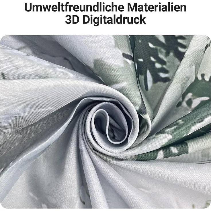Duschvorhang Wald Antischimmel 180x200cm Textil beschwert Saum wasserabweisend – Bild 3
