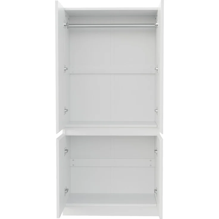 CHICFURN Kleiderschrank 70x170x40 cm aus Holz mit Doppeltüren – Weiß – Bild 5