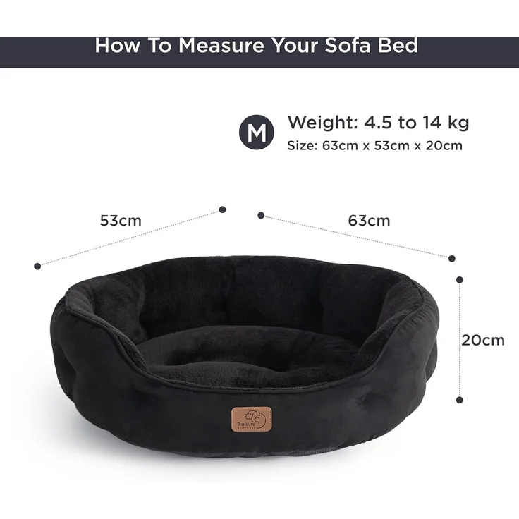 BEDSURE Katzenbett waschbar Katzen Bettchen - 63 x 53 x 20 cm Katzen Bett mit Zweiseitig Innenkissen Katzenschlafplatz für Katzen oder kleine Hunde, schwarz – Bild 8