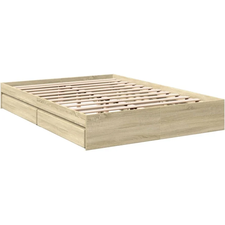 vidaXL Bettgestell mit Schubladen Sonoma-Eiche 150x200cm Holzwerkstoff 3280652 – Bild 6