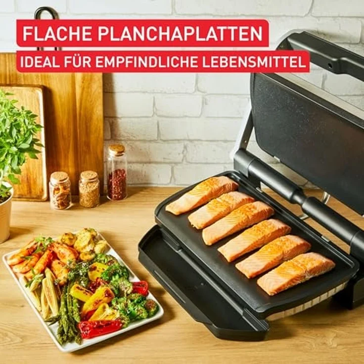 Tefal Plancha-Platten XL, kompatibel mit OptiGrill+ XL, für empfindliche Zutaten, antihaftbeschichteter Aluminium-Druckguss, Schwarz, XA729810 – Bild 5