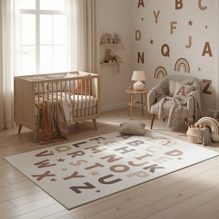 SIMPEX24 Teppich Alphabet Teppich Kinder, Rechteckig, Höhe: 8 mm, Teppich Kinderzimmer – Bild 4