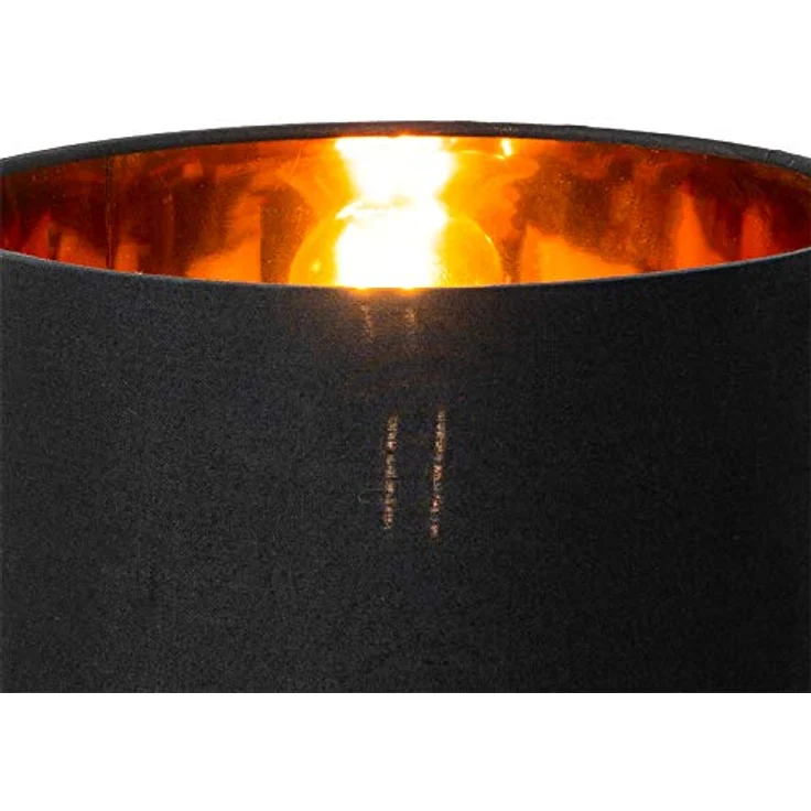 QAZQA VT 1 Moderne Tischlampe, Stoffschirm schwarz mit goldener Innenseite, E27, LED geeignet, 48,8 cm Höhe – Bild 7