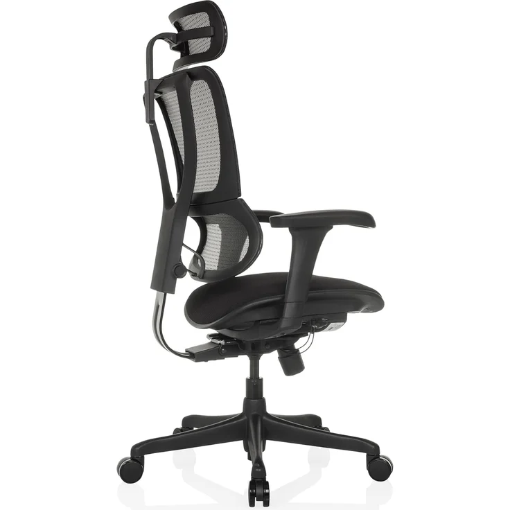 hjh OFFICE Bürostuhl ergonomisch ERGOHUMAN Slim ECO F GEN2 Originales Design, Bürosessel mit Flexibler Lendenwirbelstütze, gepolsterte Sitzfläche, Schwarz – Bild 8