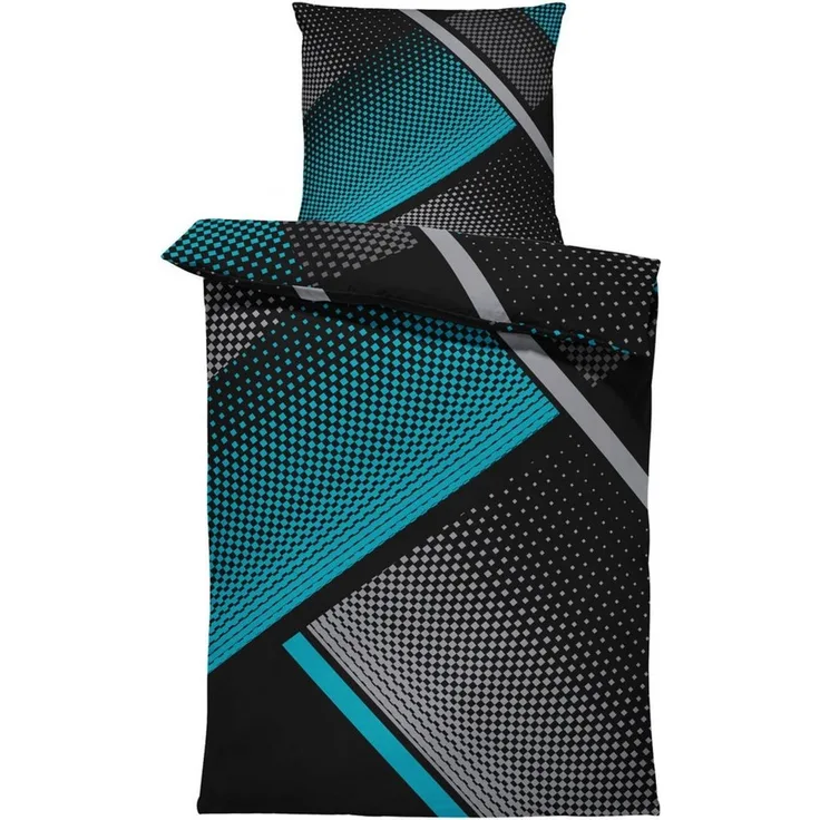One Home Bettwäsche Fotodruck, Mikrofaser, 4 teilig, Geometrisch Grafisch Modern, Knitterfrei Weich für Sommer und Winter