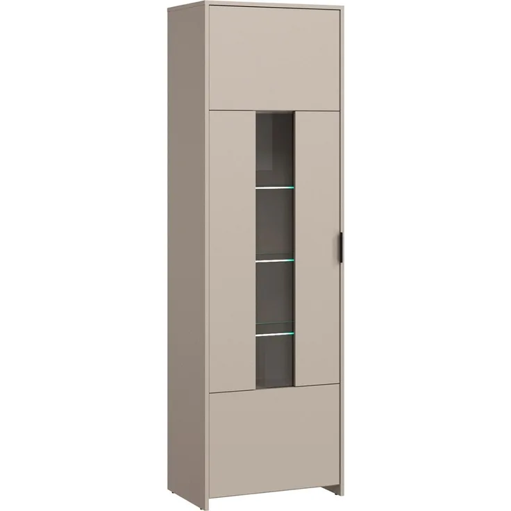 Standvitrine Cadiz Glasvitrine 60x40x196cm Kaschmir mit LED-Beleuchtung