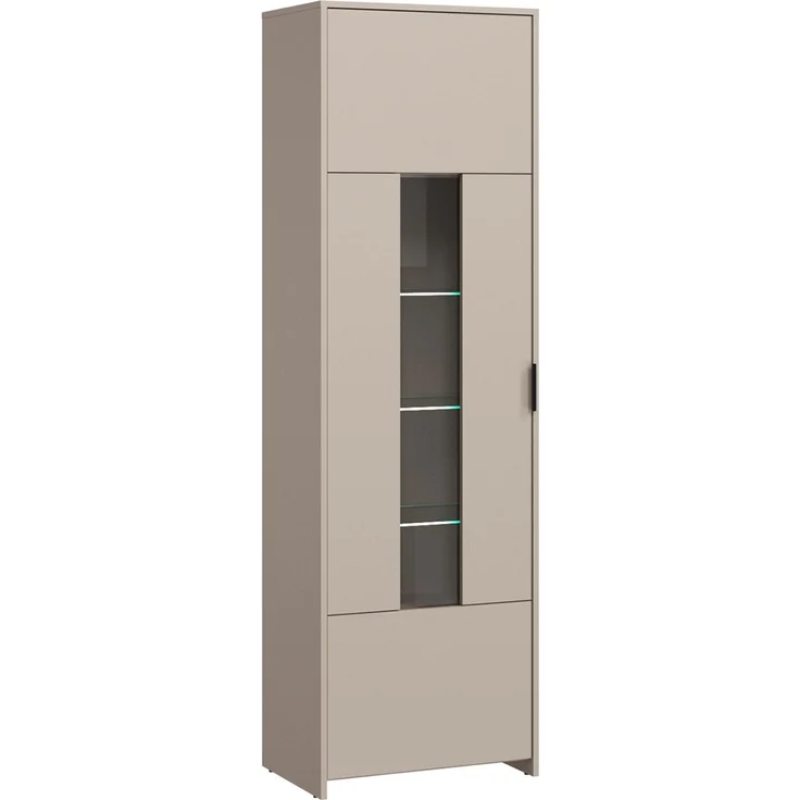 Standvitrine Cadiz Glasvitrine 60x40x196cm Kaschmir mit LED-Beleuchtung