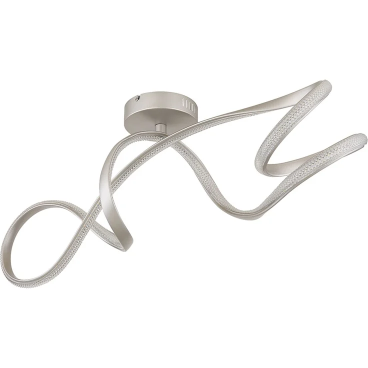 LED Deckenleuchte, nickel, Kristalle, L 90,8 cm – Bild 5