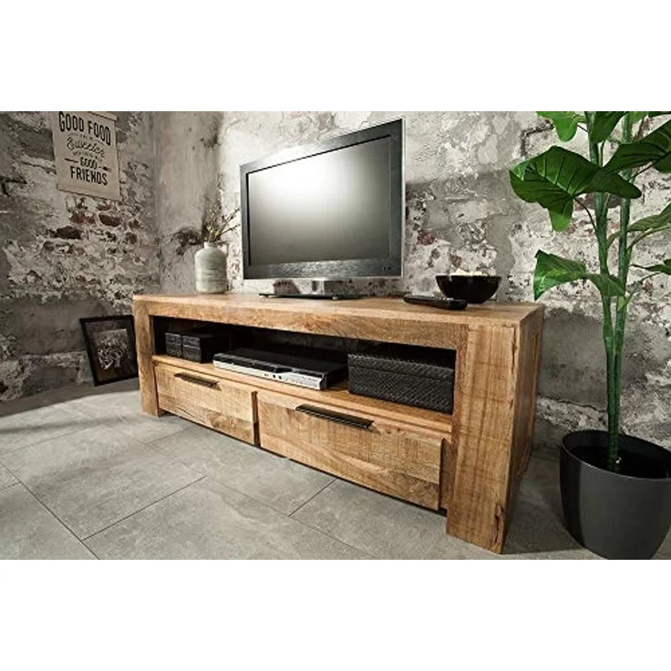 riess-ambiente Lowboard IRON CRAFT 130cm natur, Massivholz · TV-Board · 2 Schubladen · Mangoholz · Wohnzimmer – Bild 2