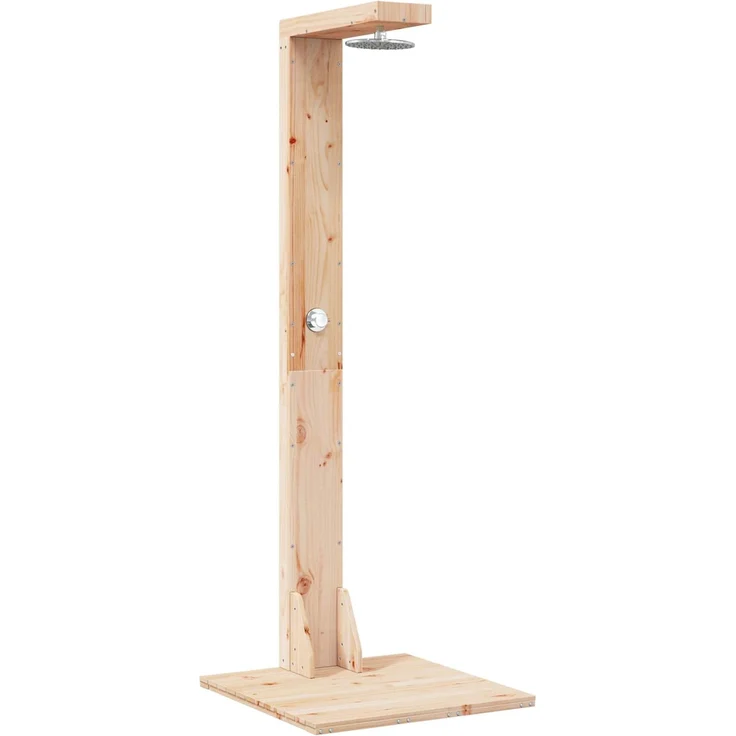 vidaXL Gartendusche 210 cm Massivholz Kiefer und Edelstahl Natur 886356 – Bild 2