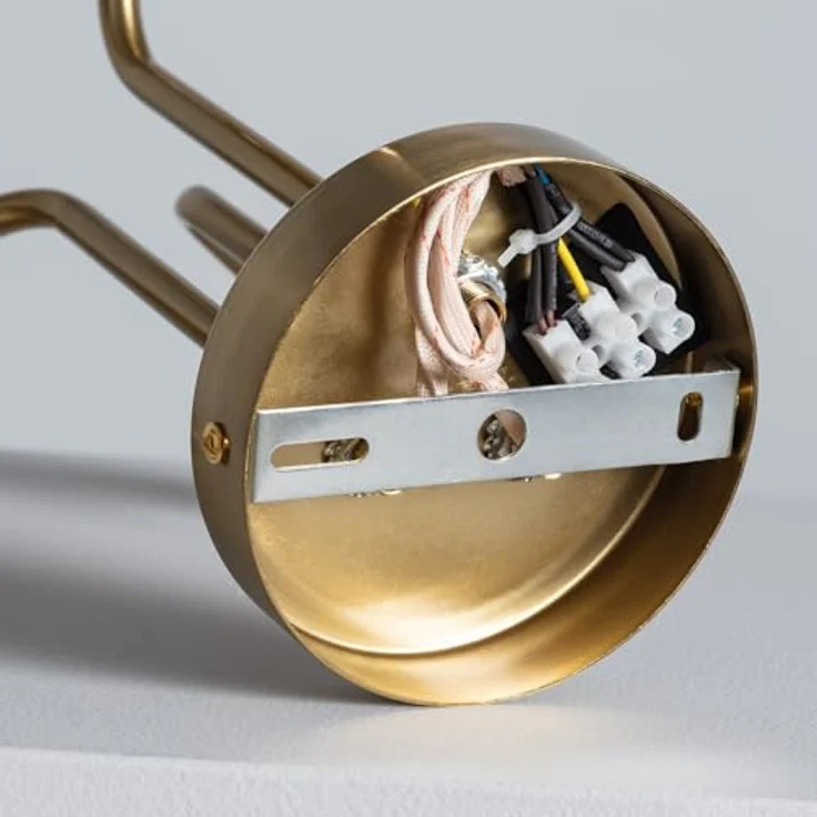 LEDKIA LIGHTING Moonlight Brass Deckenleuchte, 3 Strahler aus Metall und Glas, E27 Fassungen, Rosa, ideal für Wohnzimmer und Schlafzimmer – Bild 3
