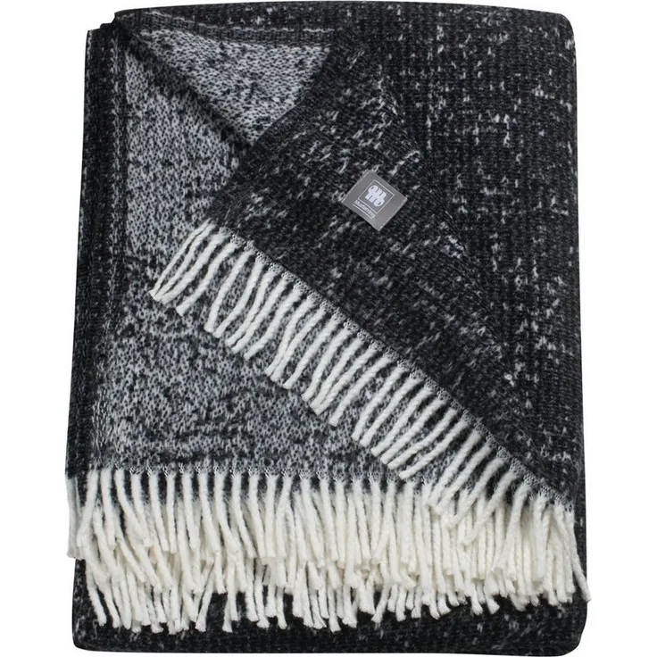 Musterring Plaid Ease 140x200 cm anthrazit Kuscheldecke mit Fransen