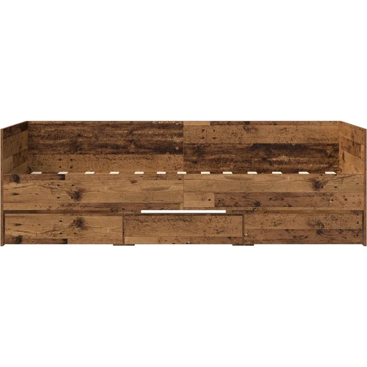 vidaXL Tagesbett mit Schubladen mit Kopfteil Altholz Holzwerkstoff 3429632 – Bild 5