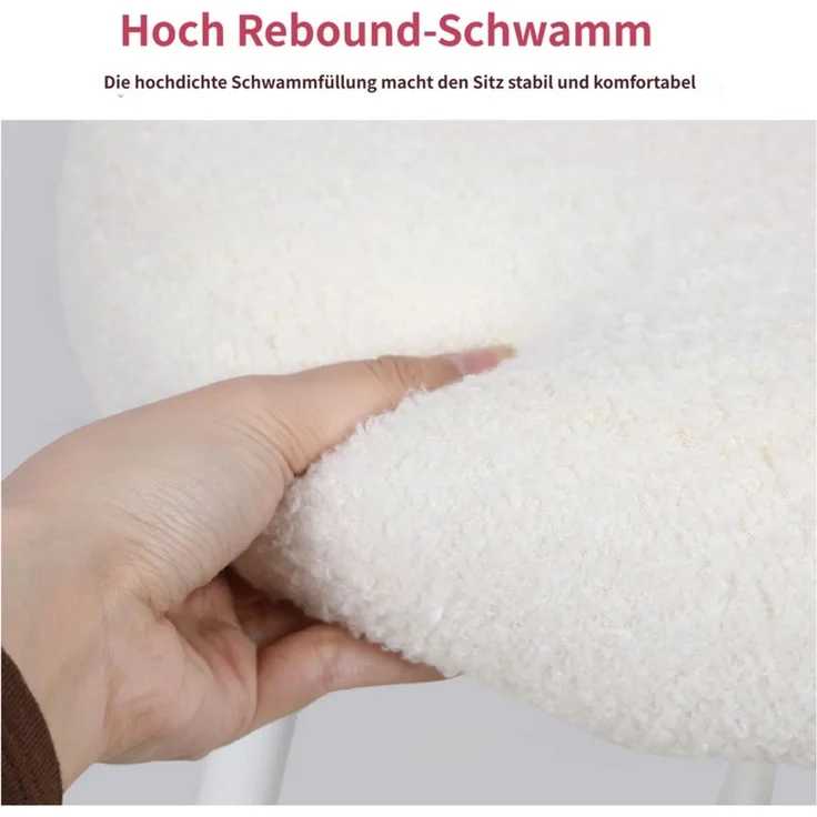 Rutaqian Stuhl Schminkhocker mit Bowknot Rückenlehne,Make-Up Stuhl, Einstellbare Fuß Pads,Armless,Dressing Stuhl Seite Tisch Sitz – Bild 4