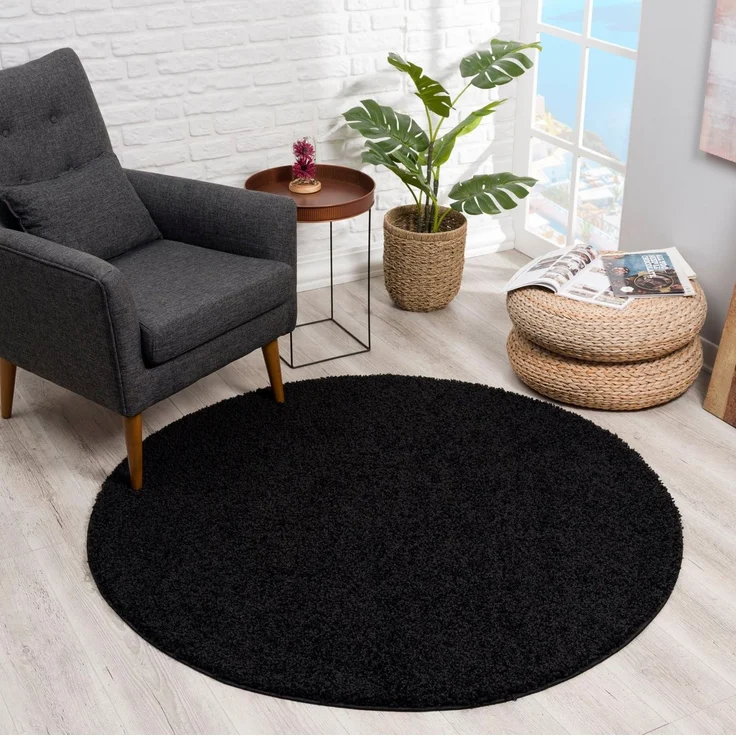 Sanat Hochflor-Teppich LOCA, auch als Läufer und in Rund, rund, Höhe: 30 mm, Wohnzimmer, Langflor, Shaggy, Schlafzimmer – Bild 4