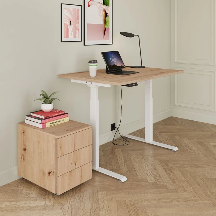 bümö höhenverstellbarer Schreibtisch Gestell, Lite in weiß, elektrisch höhenverstellbar mit Memory-Steuerung - Schreibtischgestell für Bürotisch höhenverstellbar, LXK65M2-W – Bild 7