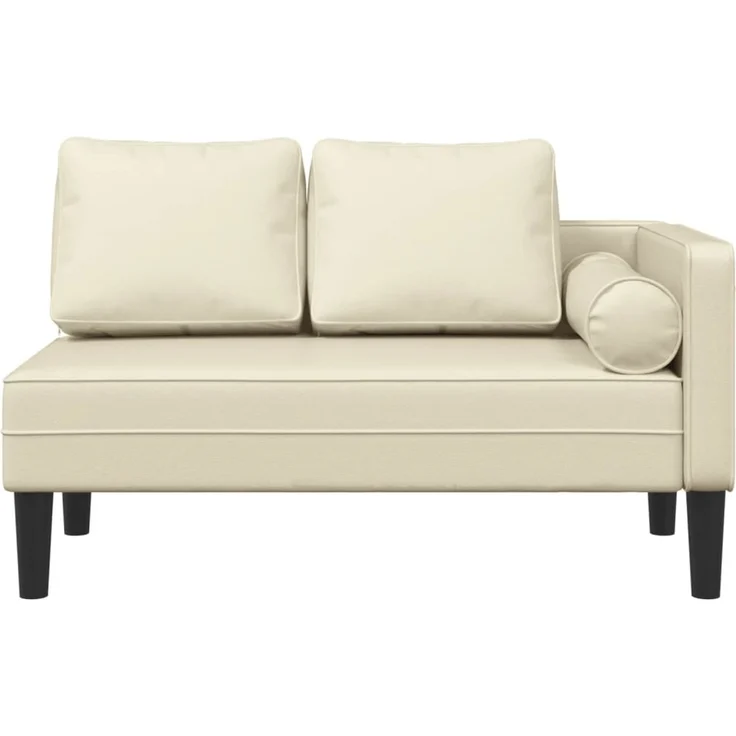 vidaXL Chaiselongue mit Kissen Creme Kunstleder, 116,5 x 62 x 57,5 cm – Bild 3