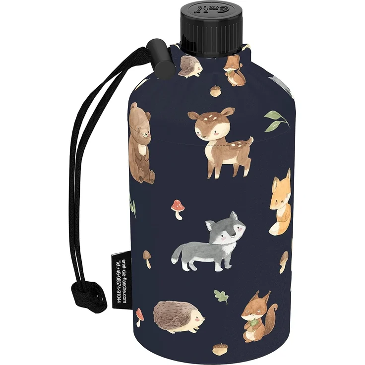 Emil Trinkflasche Waldfreunde Glasflasche für Kinder, Auslaufsicher, spülmaschinenfest, BPA-Frei, mit Schraubdeckel – Bild 2